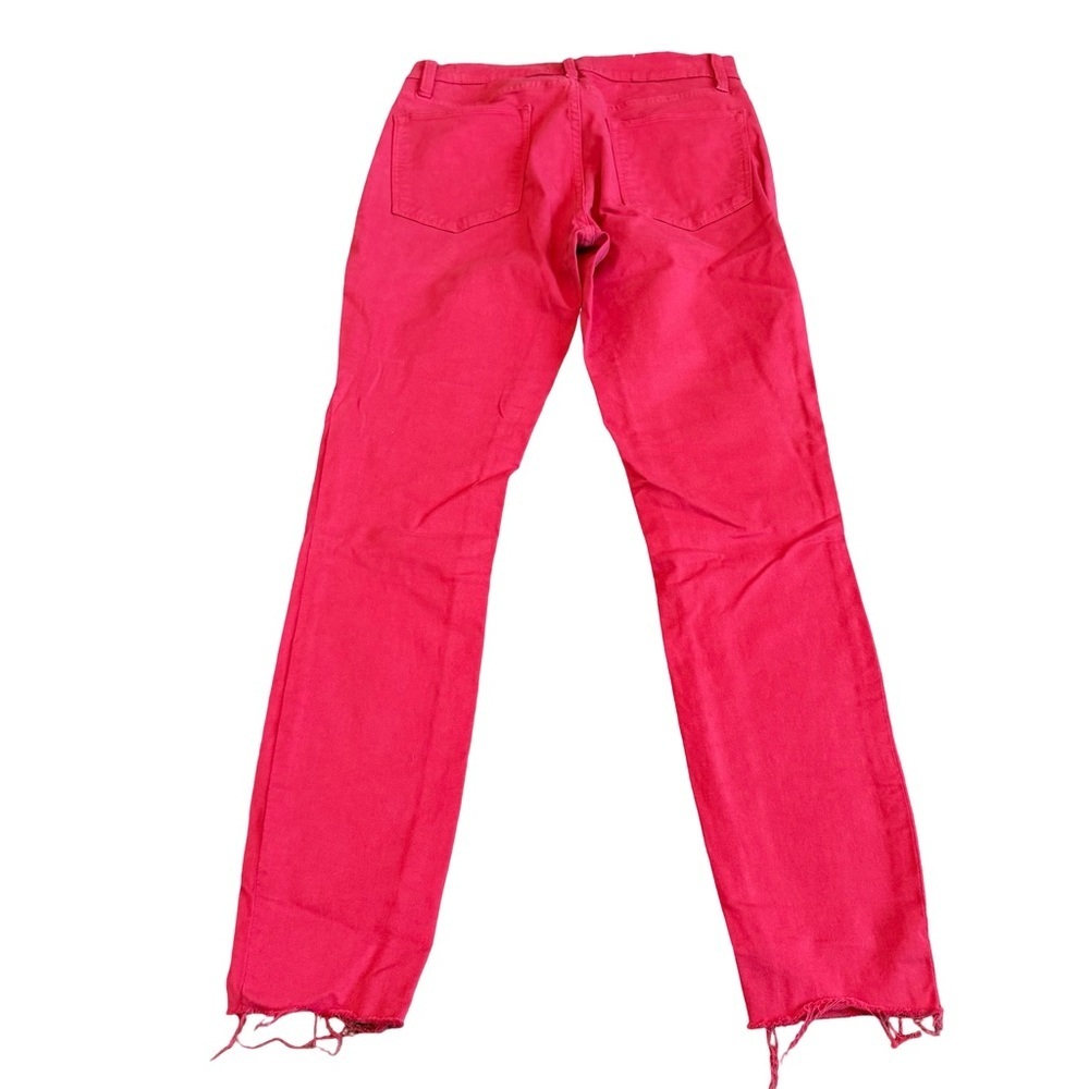 Frame Denim Le High Skinny Vintage Red Jeans Pants Stretch Raw Hem SIze 28 Women - Picture 6 of 14